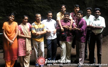Inside Edakkal Cave - Reena, Shali, Reneesh, Azad, Laxminarayan, Jayakrishnan, Rajeesh, Shiju, Bijumon, Joby